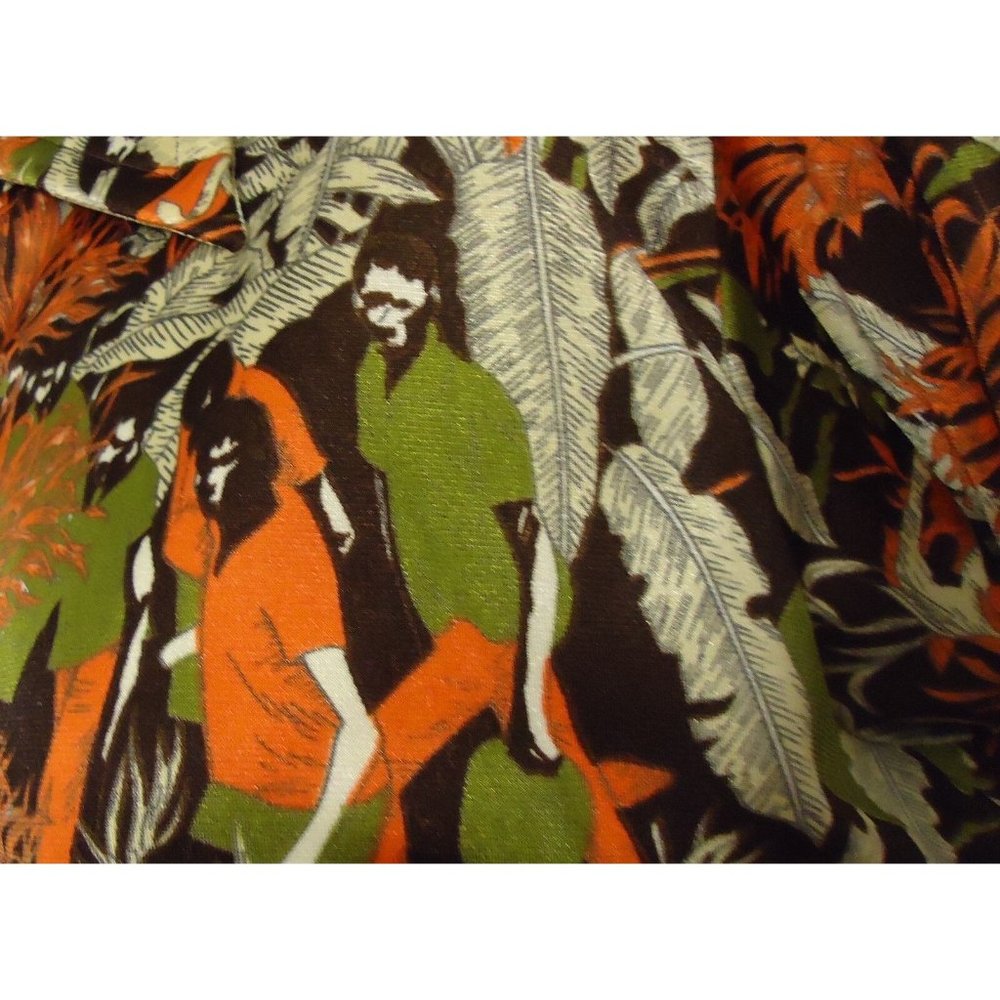 LN Planet Apes Tropical Jungle Masked Characters 70's Cassini Shirt M Big Collar